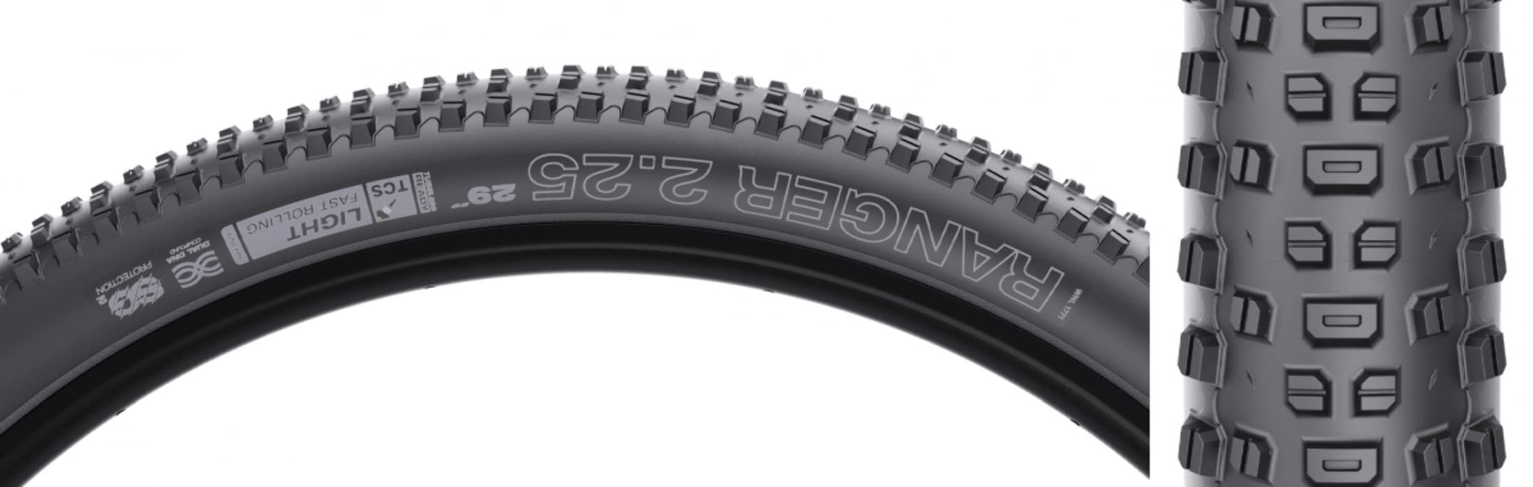 WTB Ranger Mountain Bike Tire, Tubeless Ready Folding Bead, Lightweight Fast Rolling, Available with Black or Tan Sidewalls, Dual DNA SG2 Puncture Protection, Great for Trail & Bikepacking
