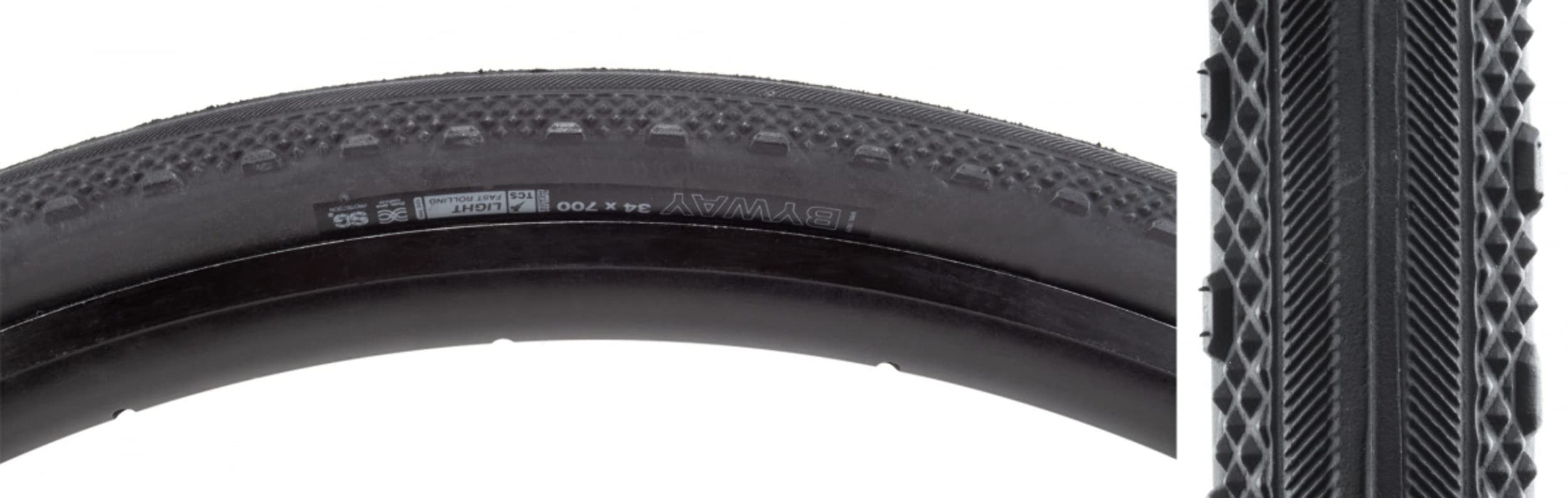WTB Byway 34 x 700 TCS Light/Fast Rolling 120tpi Dual Dna SG2, Unisex Adult Tire, Black, One Size