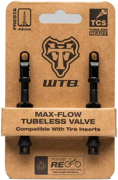 WTB TCS Max-Flow schlauchlose Ventile, 44 mm, Schwarz, Paar
