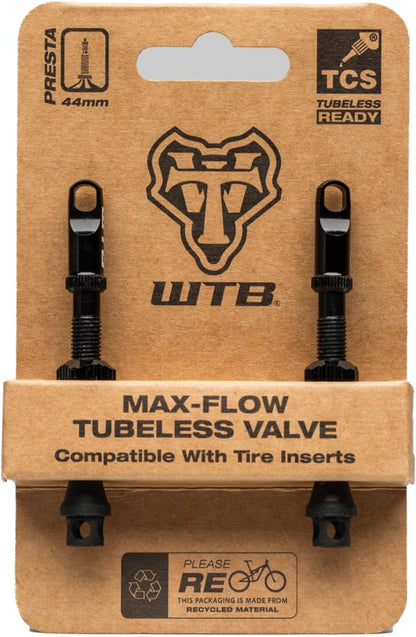WTB TCS Max-Flow schlauchlose Ventile, 44 mm, Schwarz, Paar