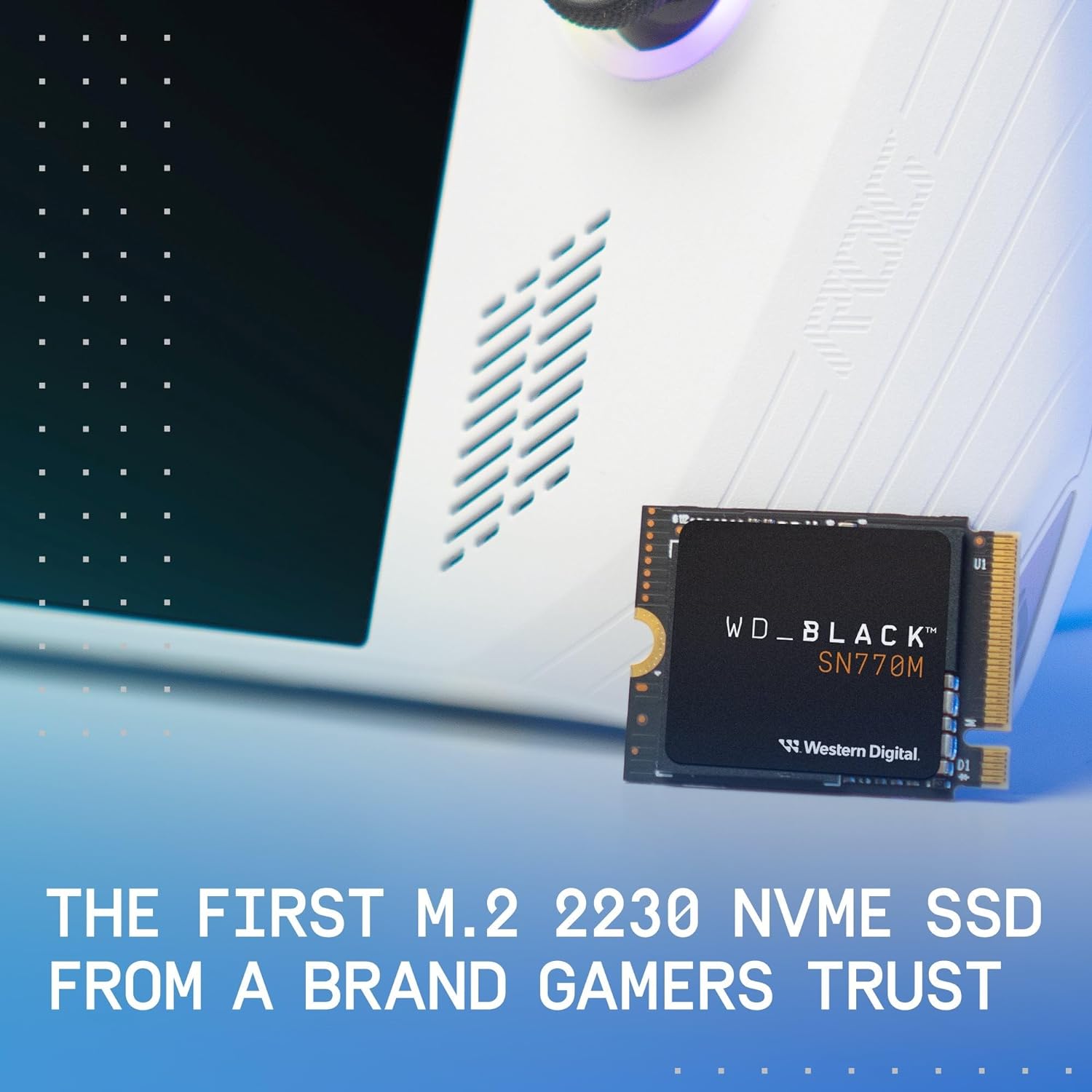 WD_BLACK SN770M 500GB M.2 2230 NVMe SSD, para dispositivos de juego portátiles y ordenadores portátiles compatibles. Con PCIe Gen 4.0, hasta 5150MB/s, para Asus ROG Ally, Steam Deck, Microsoft Surface
