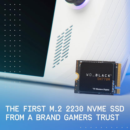 WD_BLACK SN770M 500GB M.2 2230 NVMe SSD, para dispositivos de juego portátiles y ordenadores portátiles compatibles. Con PCIe Gen 4.0, hasta 5150MB/s, para Asus ROG Ally, Steam Deck, Microsoft Surface