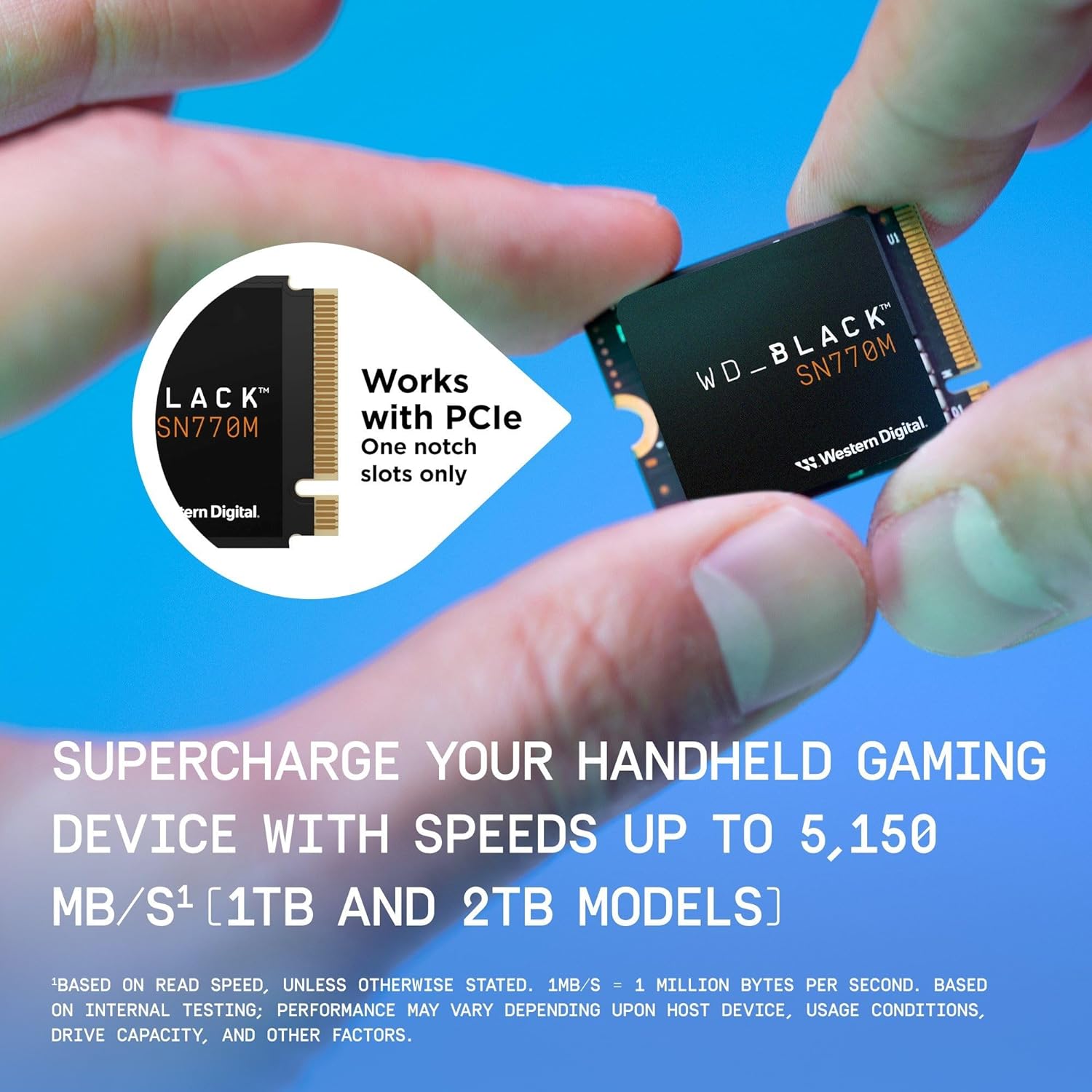 WD_BLACK SN770M 500GB M.2 2230 NVMe SSD, para dispositivos de juego portátiles y ordenadores portátiles compatibles. Con PCIe Gen 4.0, hasta 5150MB/s, para Asus ROG Ally, Steam Deck, Microsoft Surface