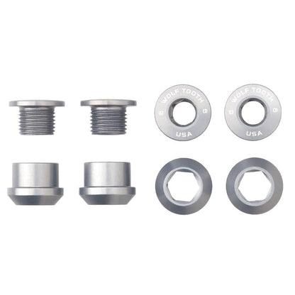 Wolf Tooth Components Lot de 4 boulons de plateau + écrous pour transmission à anneau unique (1 x