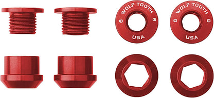 Wolf Tooth Components Lot de 4 boulons de plateau + écrous pour transmission à anneau unique (1 x
