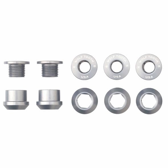 Wolf Tooth Components Lot de 5 boulons + écrous pour chaîne de transmission à anneau unique (1 pièce