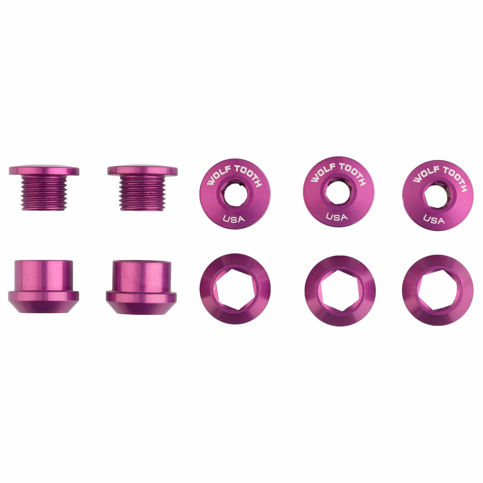 Wolf Tooth Components Lot de 5 boulons + écrous pour chaîne de transmission à anneau unique (1 pièce