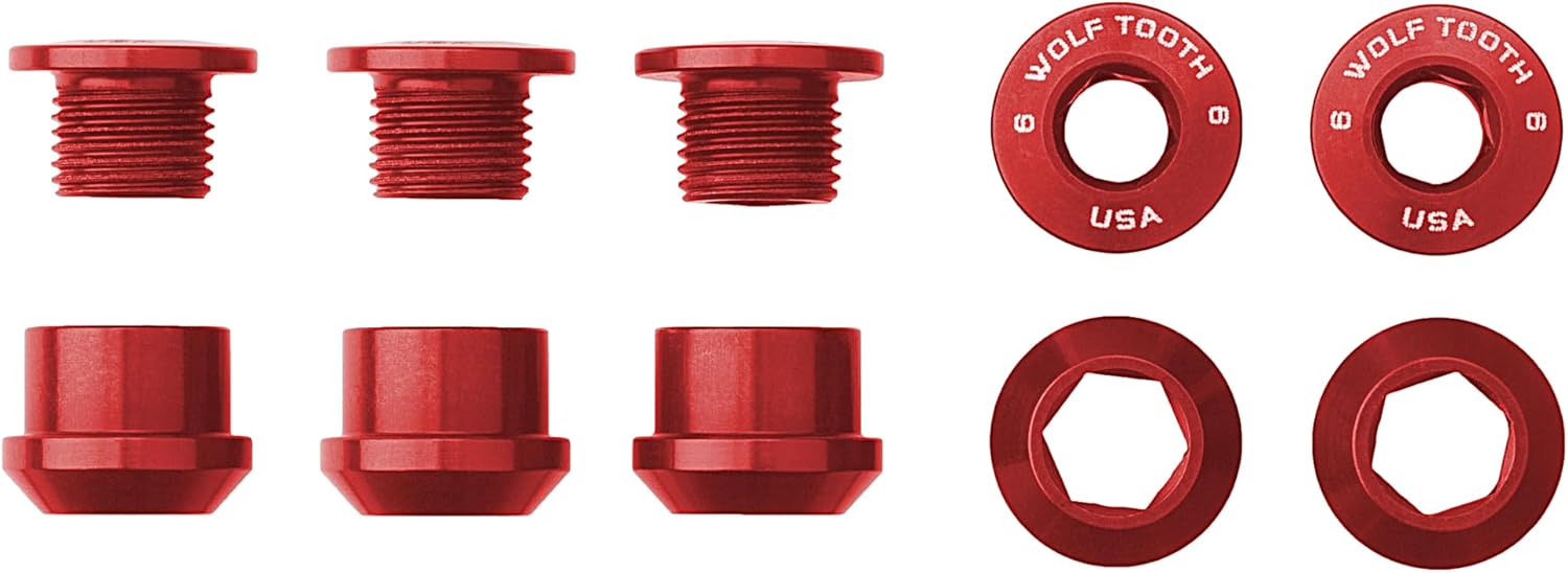 Wolf Tooth Components Lot de 5 boulons + écrous pour chaîne de transmission à anneau unique (1 pièce