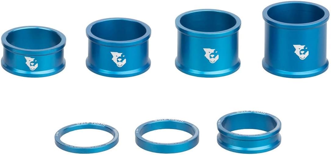 Wolf Tooth Abstandhalter-Set 3 mm, 5 mm, 10 mm, 15 mm, Rohsilber