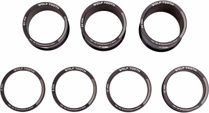 Wolf Tooth Abstandhalter-Set 3 mm, 5 mm, 10 mm, 15 mm, Rohsilber