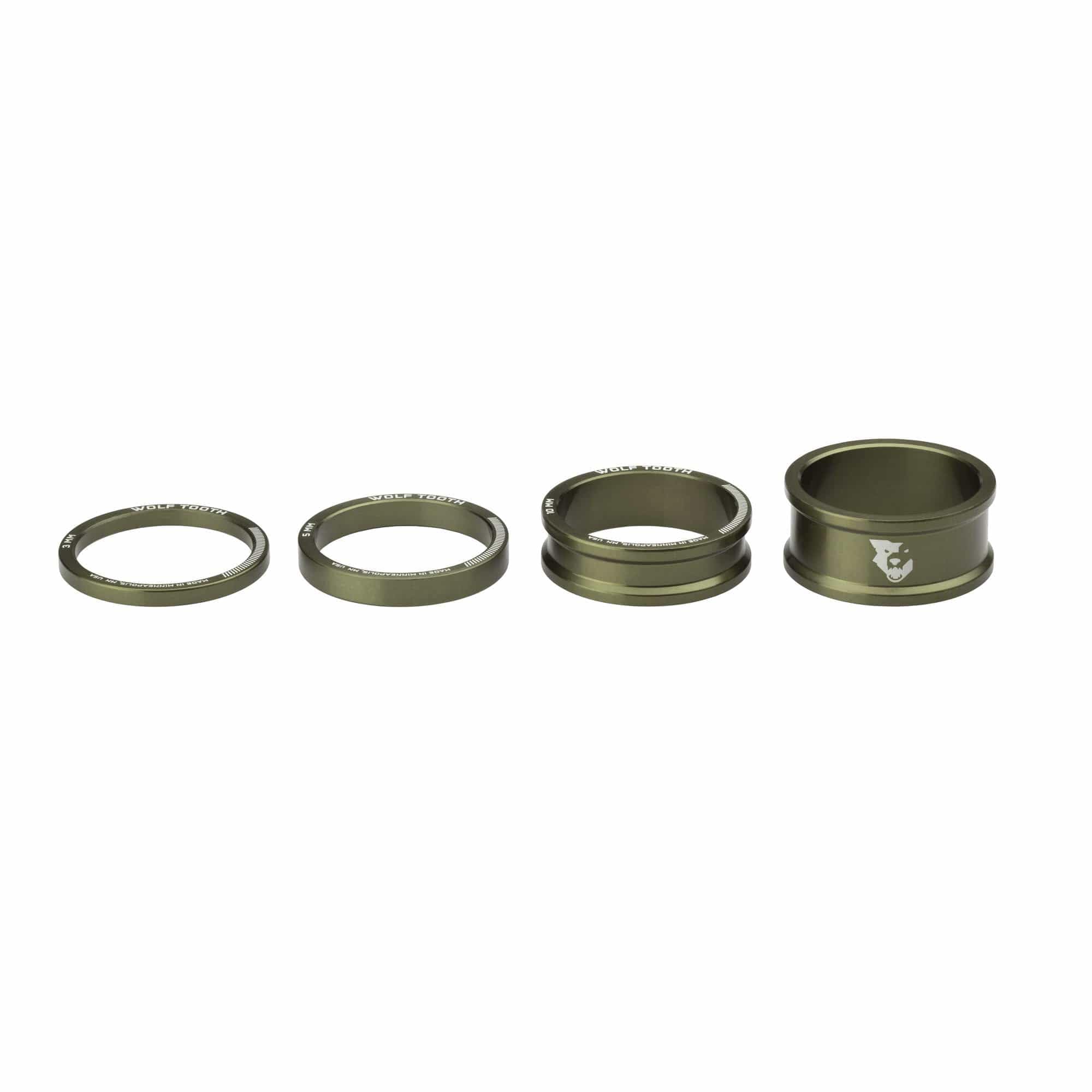 Wolf Tooth Abstandhalter-Set 3 mm, 5 mm, 10 mm, 15 mm, Rohsilber