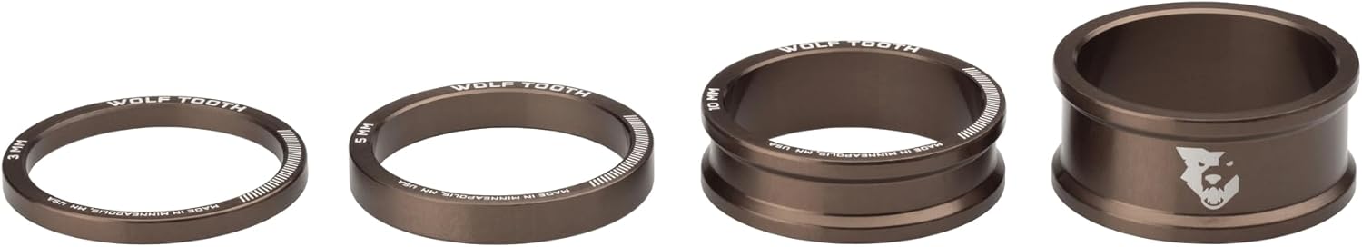 Wolf Tooth Abstandhalter-Set 3 mm, 5 mm, 10 mm, 15 mm, Rohsilber