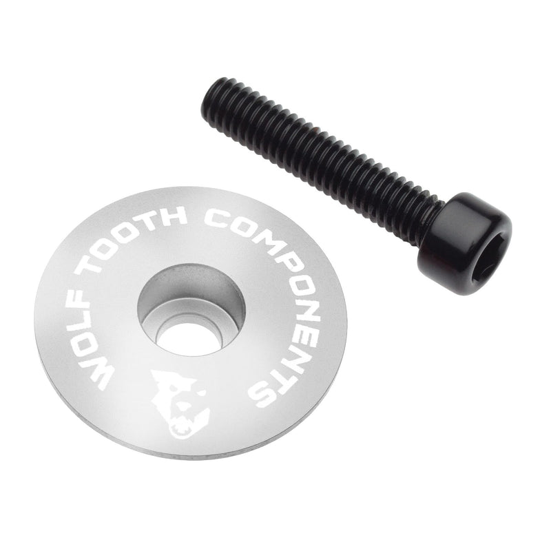 Wolf Tooth Ultralight Stem Cap and Bolt Raw Silver / One Size (One Size)