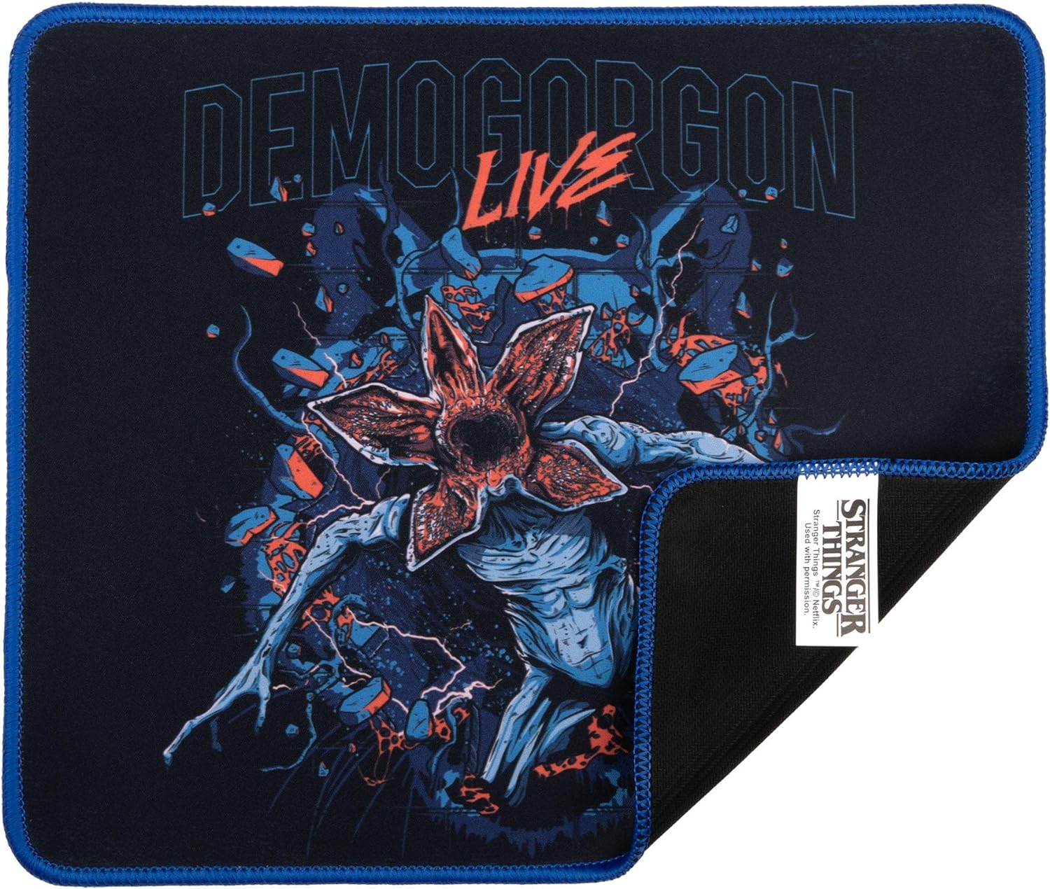 Konix Stranger Things Gaming-Mauspad 32 x 27 cm - rutschfeste Mikrofaser-Oberfläche - Gummi - Demogorgon Live-Motiv M - Demogorgon Live