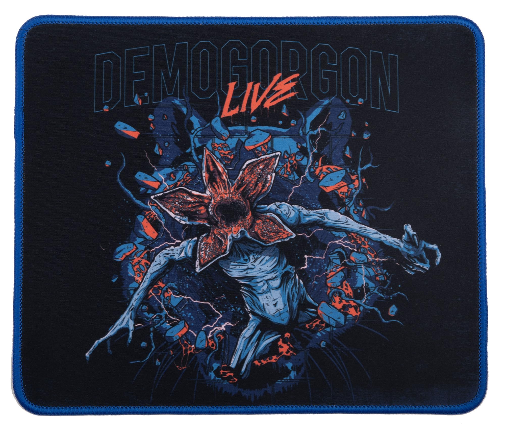 Konix Stranger Things Gaming-Mauspad 32 x 27 cm - rutschfeste Mikrofaser-Oberfläche - Gummi - Demogorgon Live-Motiv M - Demogorgon Live
