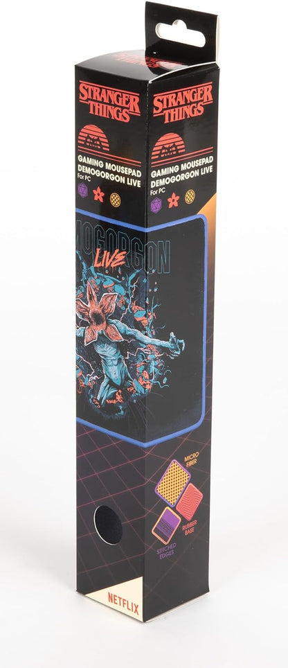 Konix Stranger Things Gaming-Mauspad 32 x 27 cm - rutschfeste Mikrofaser-Oberfläche - Gummi - Demogorgon Live-Motiv M - Demogorgon Live