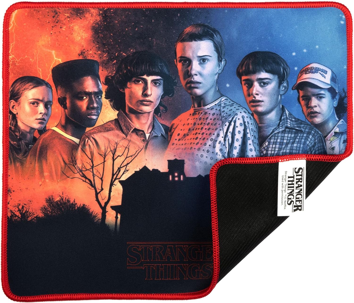 Konix Stranger Things Gaming-Mauspad 32 x 27 cm - rutschfeste Mikrofaser-Oberfläche - Gummi - Best Friends-Motiv M - Beste Freunde