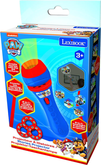 Lexibook, La Pat' Patrouille, Projecteur d'histoires, Lampe Torche et projecteur avec 3 disques, 24 Images, créez Vos Propres Histoires, LTC050PA