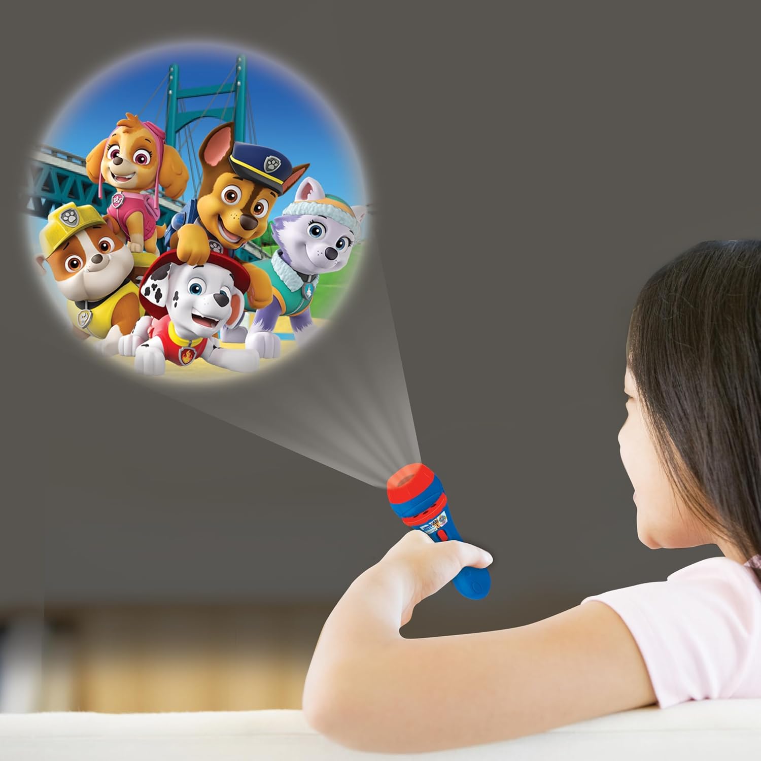 Lexibook LTC050PA, Paw Patrol helper on four paws flashlight and projector with 3 lenses, 24 pictures, create your own stories,White,Medium
