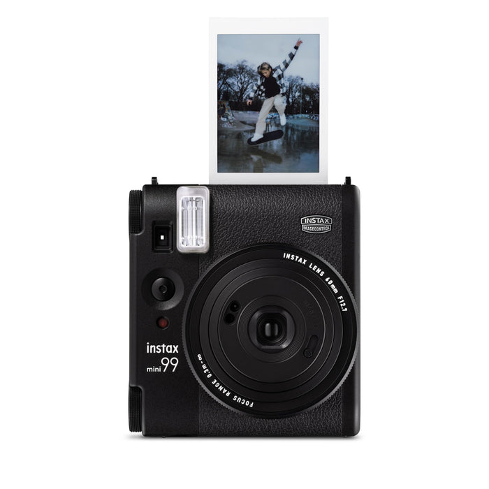 instax mini 99 instant film camera with Colour effect and brightness control, Landscape/Normal/Macro modes, and a manual Vignette switch, uses instax mini film Sold Separately mini 99 camera Black