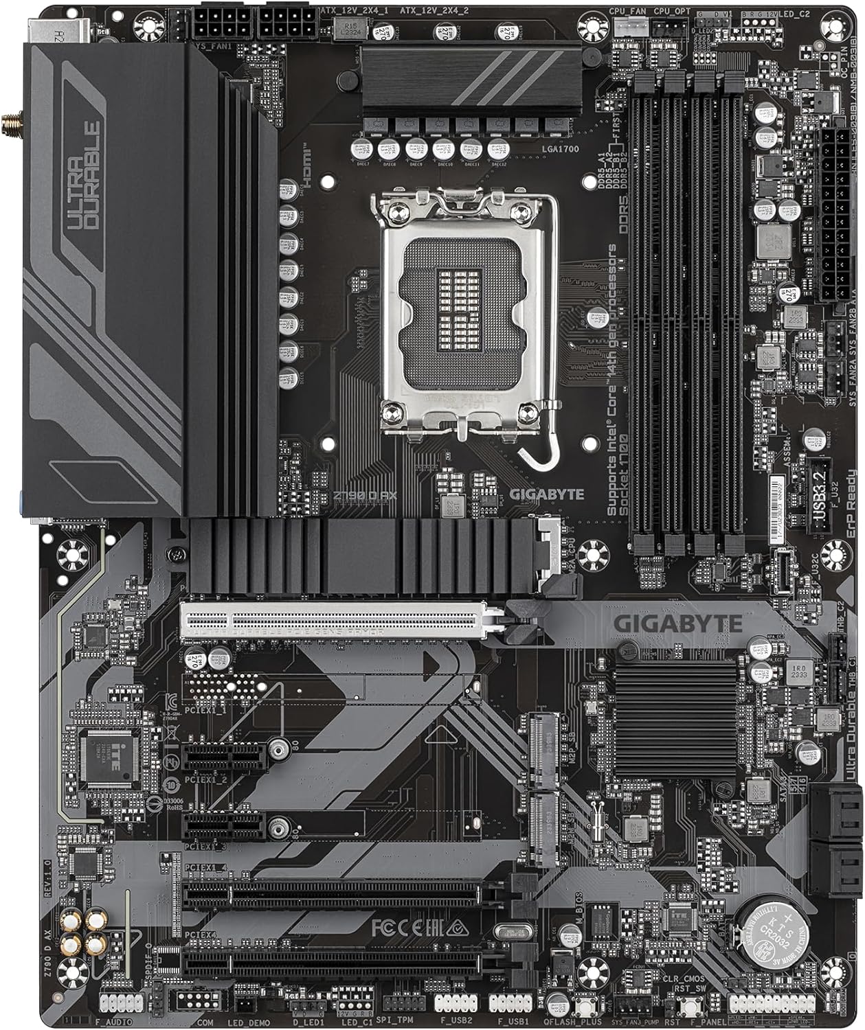 Gigabyte Z790 D AX Motherboard - Supports Intel Core 14th Gen CPUs, 12+1+1 Phases Digital VRM, up to 7600MHz DDR5 (OC), 3xPCIe 4.0 M.2, Wi-Fi 6E, 2.5GbE LAN, USB 3.2 Gen 2