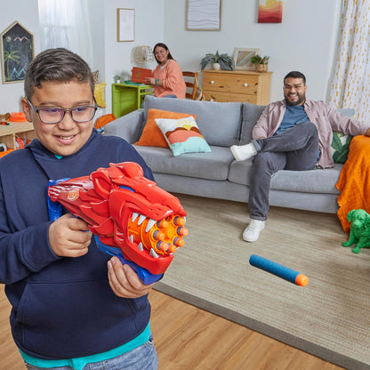 Nerf Junior Wild Lionfury, Easy Play Dart Blaster, 16 Nerf Elite Darts, Nerf Blaster Lion Toys, Outdoor Toys