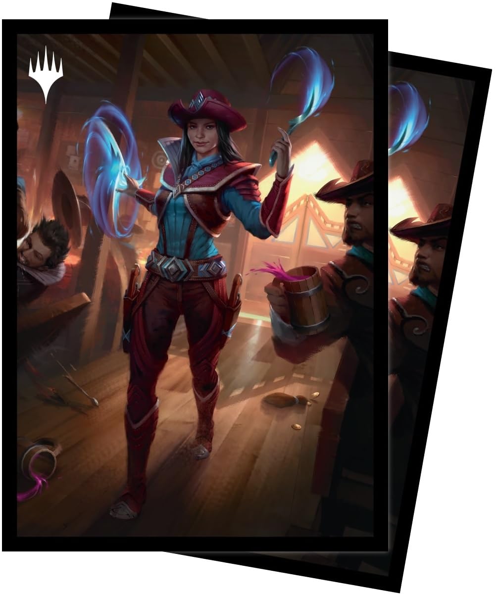 Ultra PRO - Magic: The Gathering Outlaws of Thunder Junction 100 unidades ChromaFuion Fundas para tarjetas de tamaño estándar Ft. Stella Lee, protege y almacena tus tarjetas de juego, tarjetas MTG
