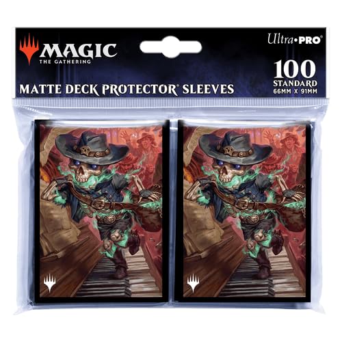 Ultra PRO - Magic: The Gathering Outlaws of Thunder Junction 100ct ChromaFuion Standard Size Card Sleeves Ft. Tinybones, Protect & Store Your Gaming Cards, MTG Cards, Matte Finish Card Sleeves