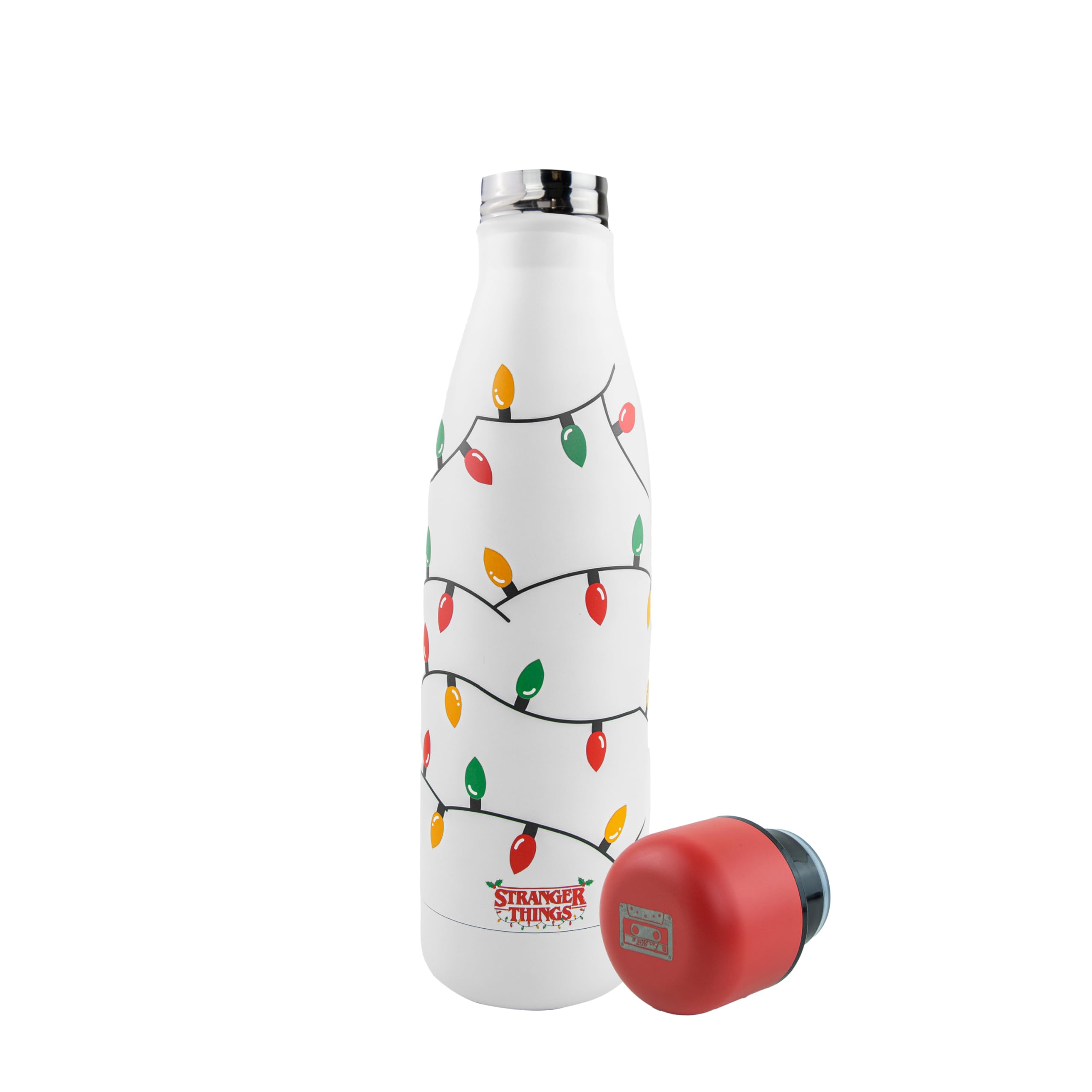 Cinereplicas Stranger Things – Insulated Bottle Christmas Garland – 500 ml – Officially Licensed Black