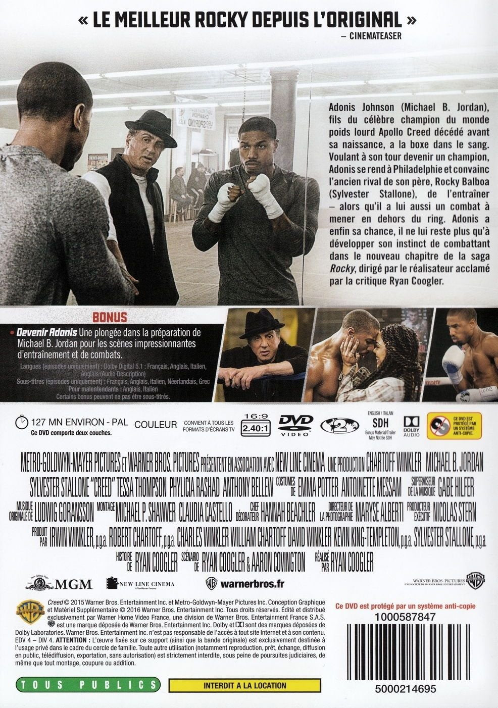 MOVIE - CREED L HERITAGE DE ROCKY BALBOA (1 DVD