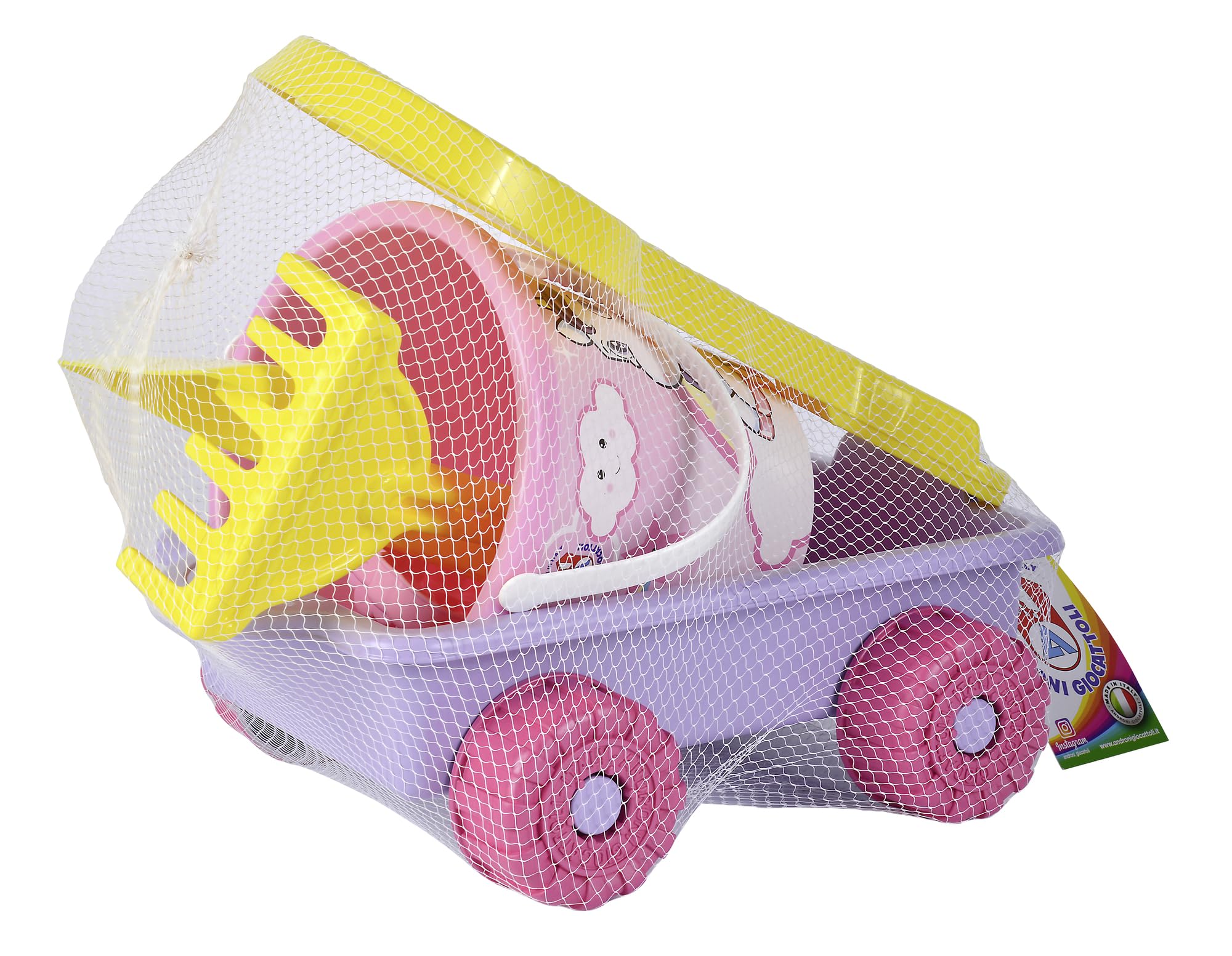 Simba Unicorn 107134645 Sand Trolley Filled Length 31 cm 6 Pieces Bucket Trolley Shovel Rake 1 x Sand Mould