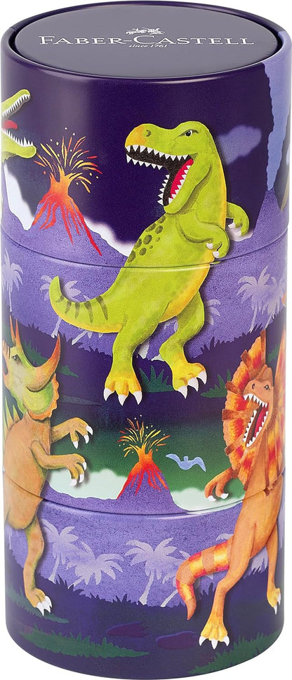 Faber-Castell 155546 - Caja Métalica con Juego de 20 Rotuladores Connector Dino