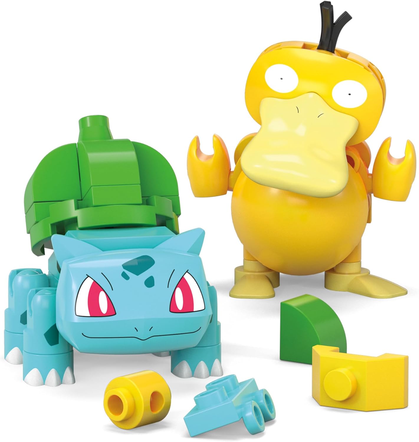 MEGA WONDER POKEMON MEGA Pokémon Action Figure Building Toys Set, Poké Ball 2-Pack, Bulbasaur and Psyduck with 63 Pieces, for Kids, HXP14, Multicolour Bulbasaur & Psyduck