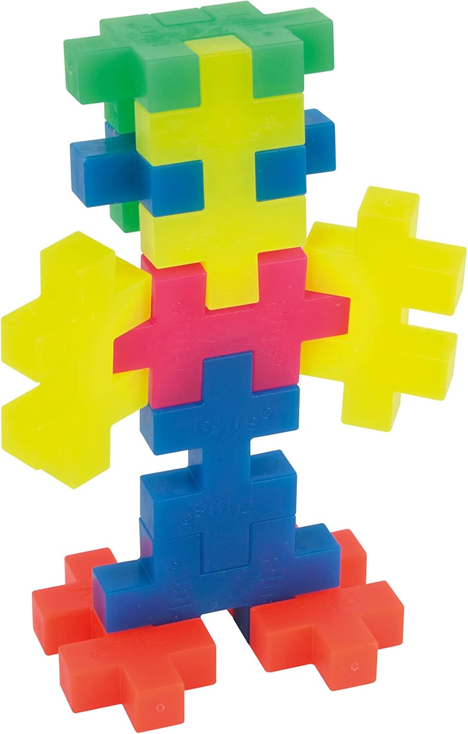 Plus-Plus 9603286 Geniales Konstruktionsspielzeug, Tube Big Neon, Bausteine-Set, 15 Teile