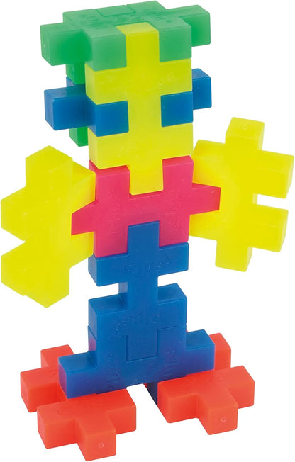 Plus-Plus 9603286 Geniales Konstruktionsspielzeug, Tube Big Neon, Bausteine-Set, 15 Teile