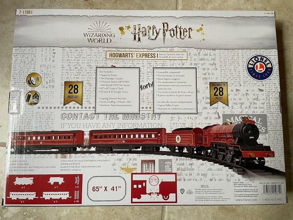 Lionel Harry Potter Hogwarts Express Mini Model Train Set Standard Red,711981