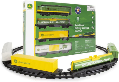 Lionel John Deere Miniature Ready-to-Play Set, Battery-Powered Model Train, Multicolor