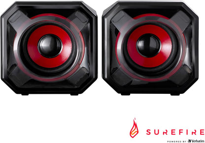 Surefire Speaker Gator Eye - 5W stereo gaming speaker - USB 2.0 - Loudspeaker boxes for PC & Notebook & PlayStation & Xbox I USB gaming speaker - PC speaker I powered by Verbatim