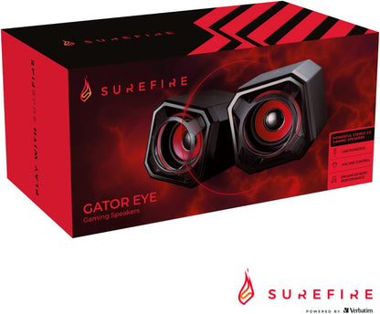 Surefire Speaker Gator Eye - 5W stereo gaming speaker - USB 2.0 - Loudspeaker boxes for PC & Notebook & PlayStation & Xbox I USB gaming speaker - PC speaker I powered by Verbatim