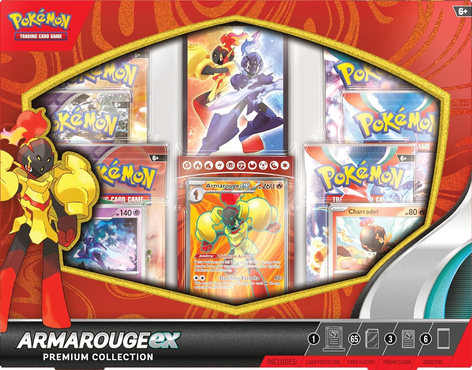 Pokémon TCG: Armarouge ex Premium Collection (6 Boosters & 3 Foil Promo Cards