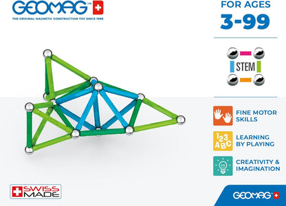 Geomag Classic - 60 Pieces- Magnetic Construction for Children - Green Collection - 100 Percent Recycled Plastic Educational Toys