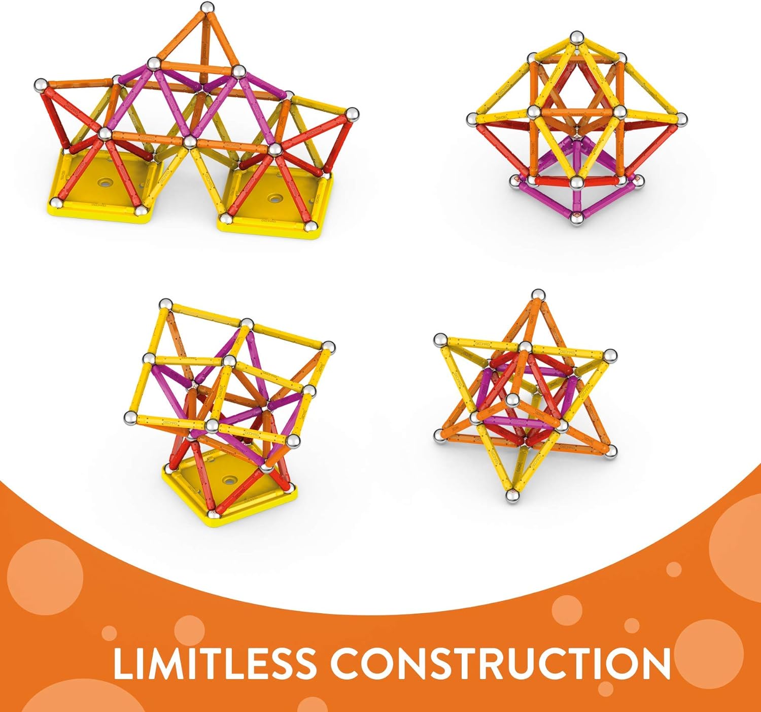 Geomag Classic - 93 Pieces - Magnetic Construction for Children - Green Collection - 100 Percent Recycled Plastic Educational Toys