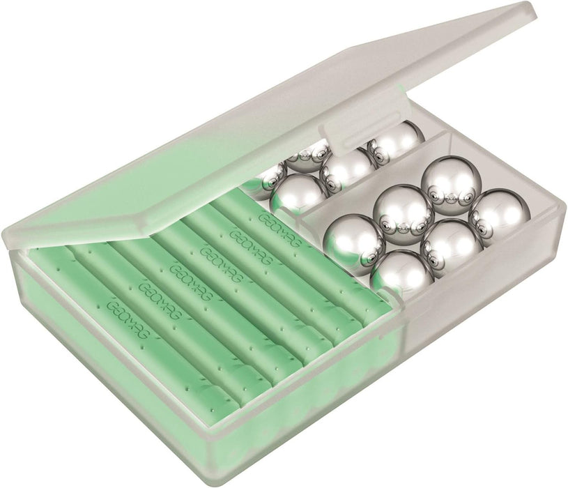 GEOMAG, Glow Recycled, Magnetic Constructions With Glow Effect, Magnetic Bars Glowing in the Dark, 25-Piece Pack, 100% Recycled Plastic