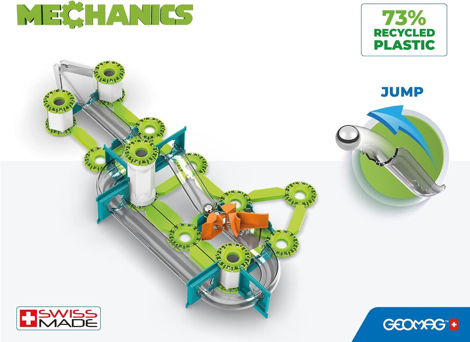 Geomag World Mechanics Gravity Recycled Combo Starter Set 153 Pcs, Educational And Creative Game For Kids, Magnetic Constructions, 153-Piece Pack, Recycled Plastic, 757