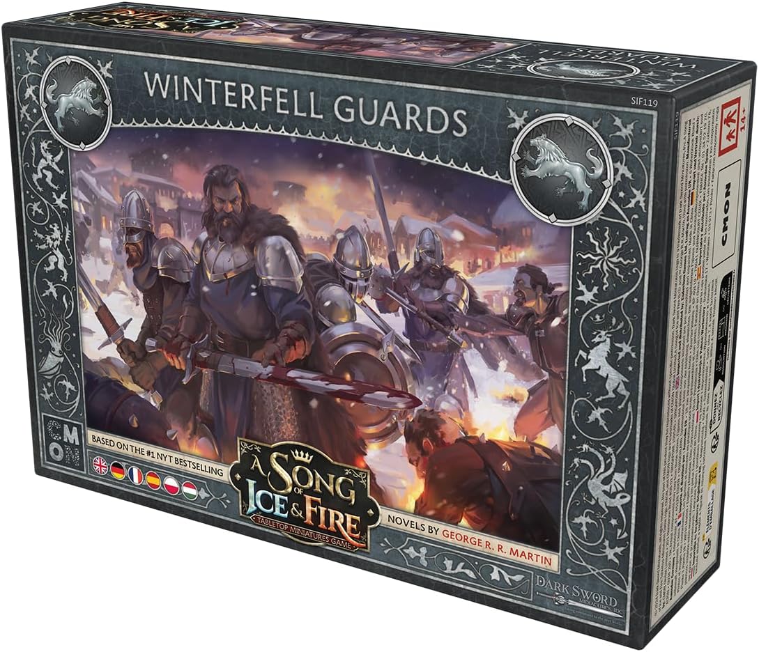 A Song of Ice and Fire Tabletop Miniatures Game Winterfell Guards Unit Box - Stark Frontline Infantry, Strategy Game for Adults, Ages 14+, 2+ Players, 45-60 Min Playtime, Made by CMON