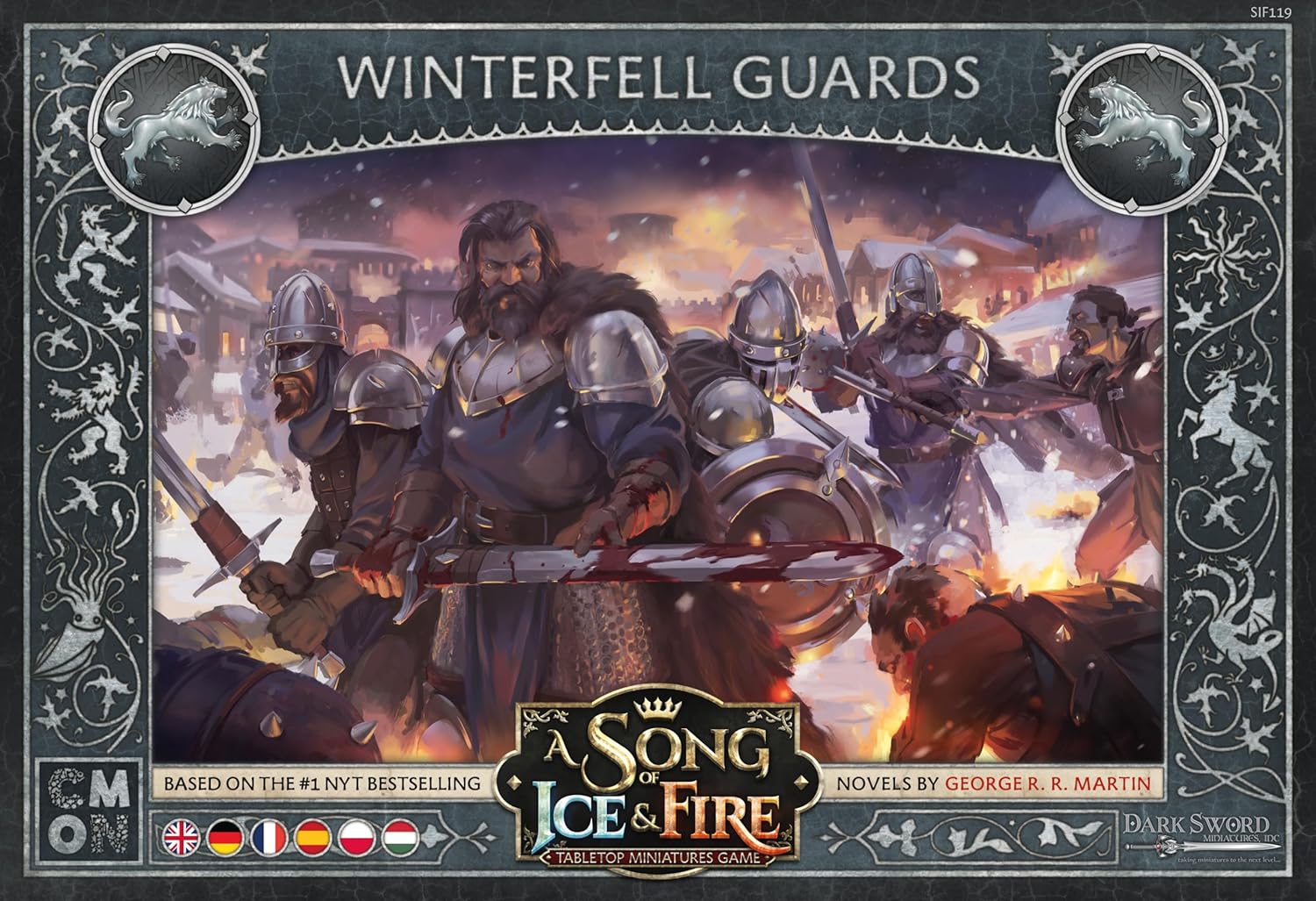 A Song of Ice and Fire Tabletop Miniatures Game Winterfell Guards Unit Box - Stark Frontline Infantry, Strategy Game for Adults, Ages 14+, 2+ Players, 45-60 Min Playtime, Made by CMON