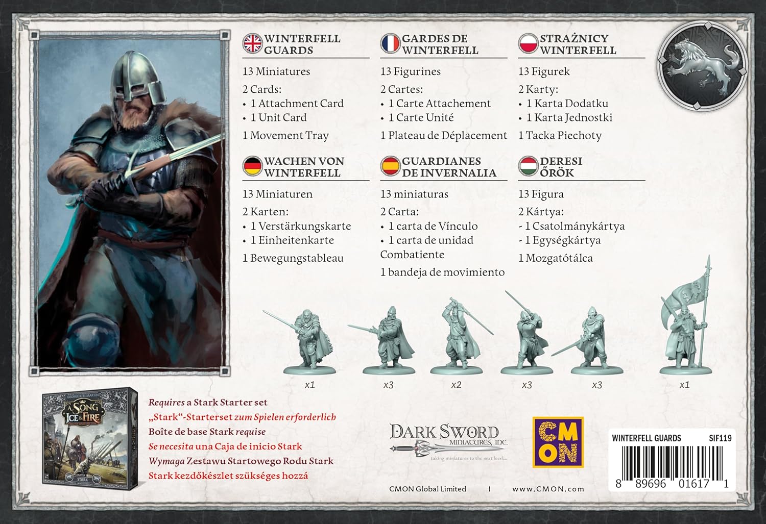 A Song of Ice and Fire Tabletop Miniatures Game Winterfell Guards Unit Box - Stark Frontline Infantry, Strategy Game for Adults, Ages 14+, 2+ Players, 45-60 Min Playtime, Made by CMON