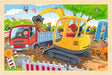 goki 57338 - inlegpuzzel graafmachine - 24 robuuste houten onderdelen - perfect voor kleine bouwplaatsfans