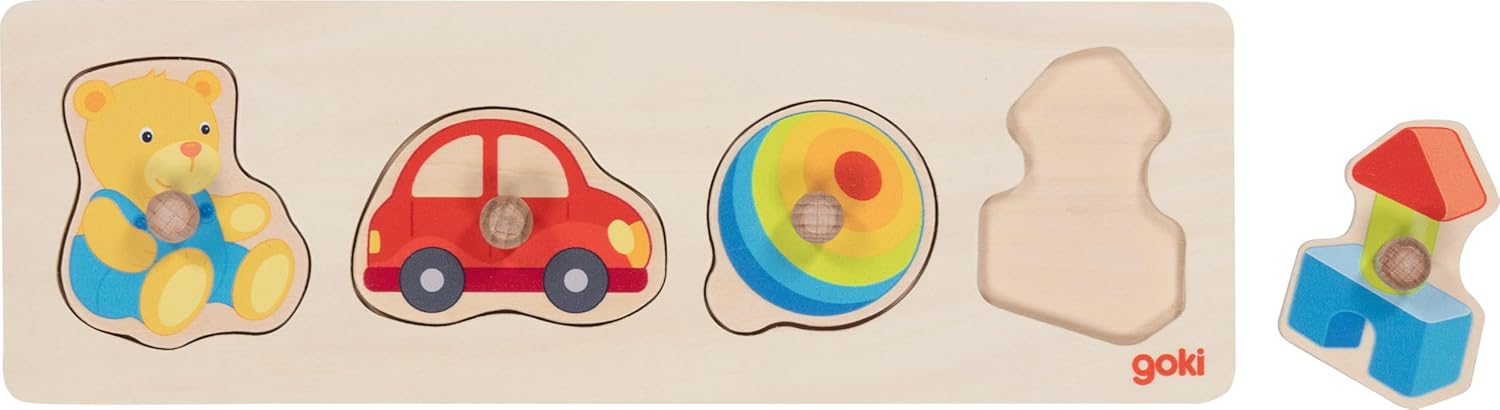 goki 57356 Interlocking My Toy Puzzle 4 Pieces Sturdy Wooden First Puzzle