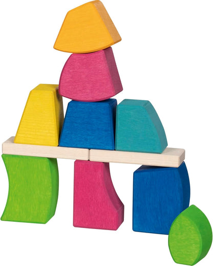 Goki Evolution Building Bricks and Blocks Creo, Traditional Wooden Toys for Infants and Children